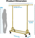 Heavy Duty Clothes Rail 238KG Capacity Extendable Hanging