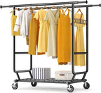 Heavy Duty Clothes Rail 238KG Capacity Extendable Hanging