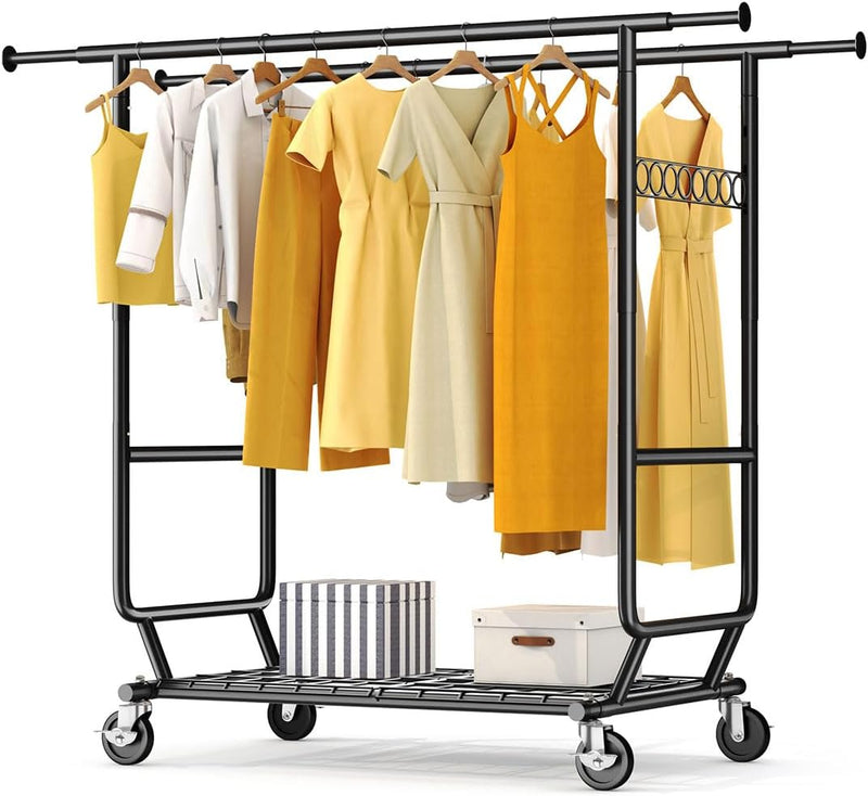 Heavy Duty Clothes Rail 238KG Capacity Extendable Hanging