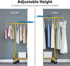 Heavy Duty Clothes Rail 238KG Capacity Extendable Hanging