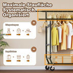 Heavy Duty Clothes Rail 238KG Capacity Extendable Hanging