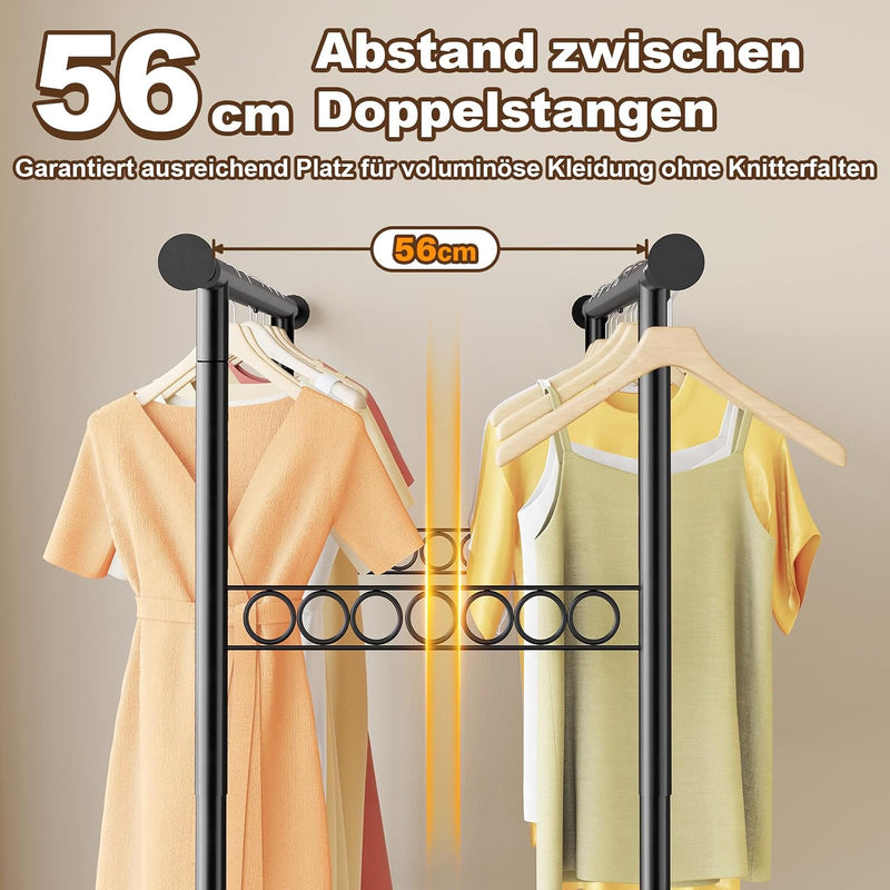Heavy Duty Clothes Rail 238KG Capacity Extendable Hanging