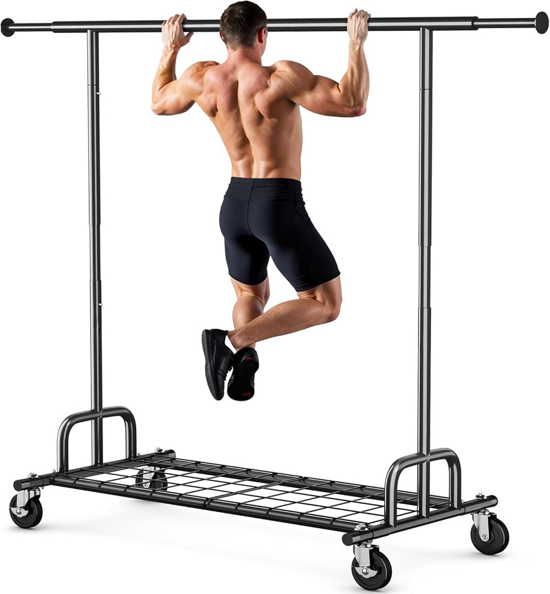 Heavy Duty Clothes Rail 238KG Capacity Extendable Hanging