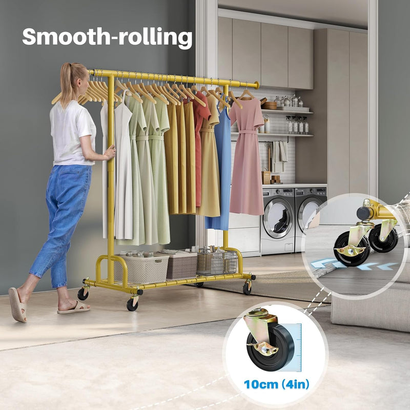 Heavy Duty Clothes Rail 238KG Capacity Extendable Hanging
