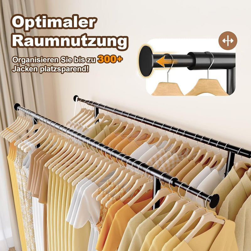 Heavy Duty Clothes Rail 238KG Capacity Extendable Hanging