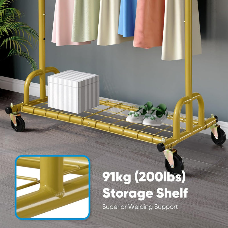 Heavy Duty Clothes Rail 238KG Capacity Extendable Hanging