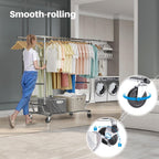 Heavy Duty Clothes Rail 238KG Capacity Extendable Hanging
