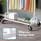 Heavy Duty Clothes Rail 238KG Capacity Extendable Hanging
