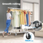 Heavy Duty Clothes Rail 238KG Capacity Extendable Hanging