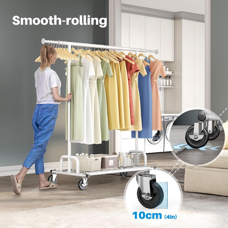 Heavy Duty Clothes Rail 238KG Capacity Extendable Hanging