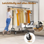 Heavy Duty Clothes Rail 238KG Capacity Extendable Hanging
