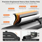 Heavy Duty Clothes Rail 272KG Metal Rack