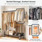 Heavy Duty Clothes Rail 272KG Metal Rack
