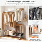 Heavy Duty Clothes Rail 272KG Metal Rack