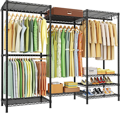 Clothes Rail Freestanding Metal Clothing Rack with Shoe