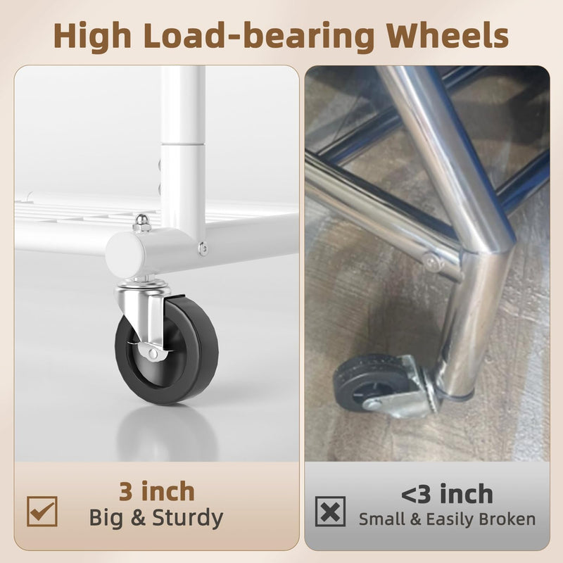 Heavy Duty Clothes Rail Clothing with Shelves