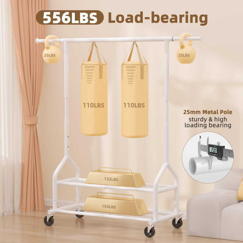 Heavy Duty Clothes Rail Clothing with Shelves