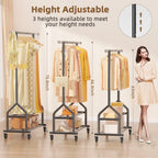 Heavy Duty Clothes Rail Clothing with Shelves