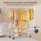 Heavy Duty Clothes Rail Clothing with Shelves