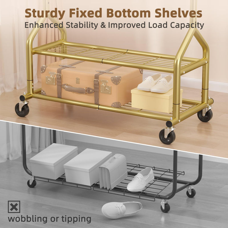 Heavy Duty Clothes Rail Clothing with Shelves
