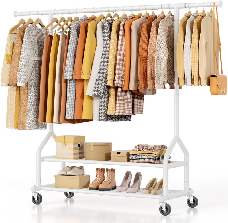 Heavy Duty Clothes Rail Clothing with Shelves