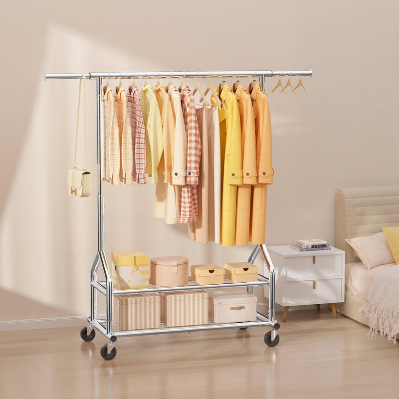 Heavy Duty Clothes Rail Clothing with Shelves