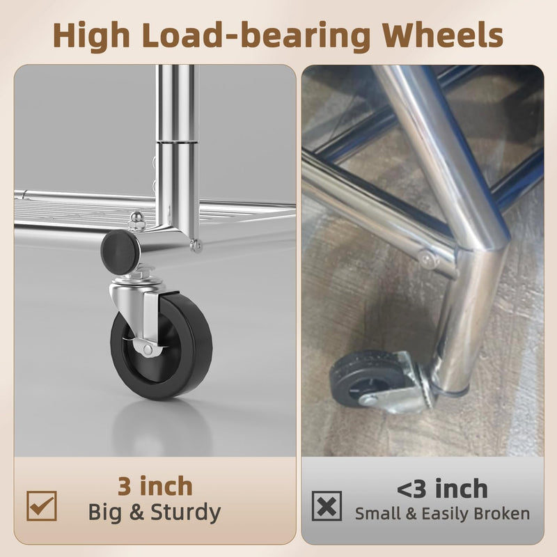 Heavy Duty Clothes Rail Clothing with Shelves