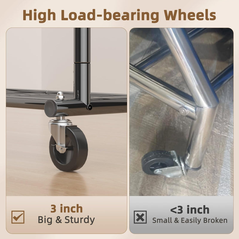 Heavy Duty Clothes Rail Clothing with Shelves