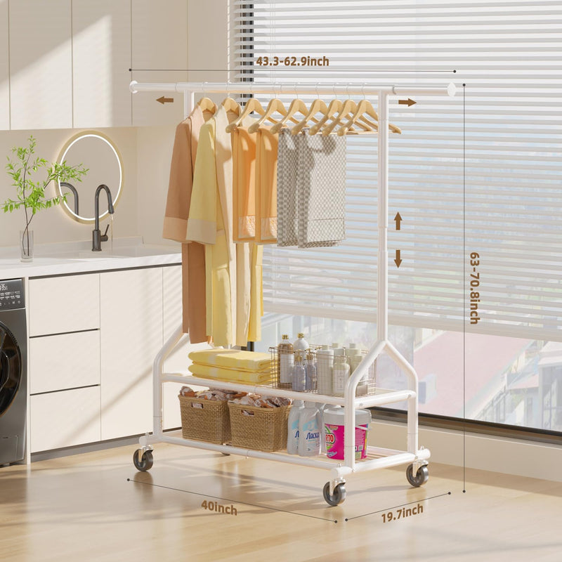 Heavy Duty Clothes Rail Clothing with Shelves