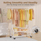 Heavy Duty Clothes Rail Clothing with Shelves