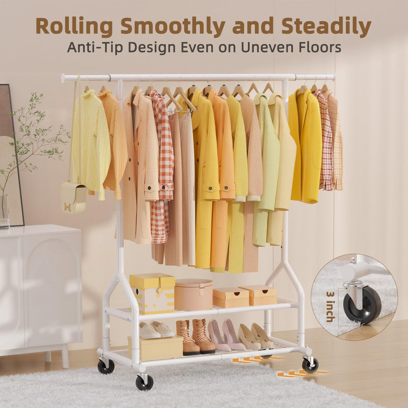 Heavy Duty Clothes Rail Clothing with Shelves