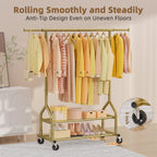Heavy Duty Clothes Rail Clothing with Shelves