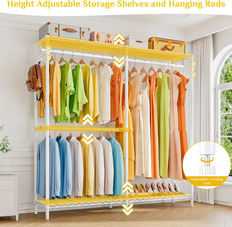 Heavy Duty Clothes Rail for Corner with Hanging