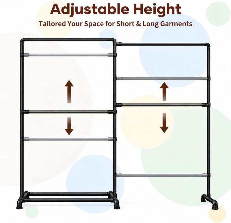 Heavy Duty Clothes Rail for Families Or Homes