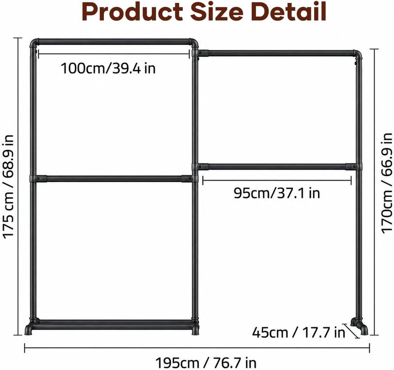 Heavy Duty Clothes Rail for Families Or Homes