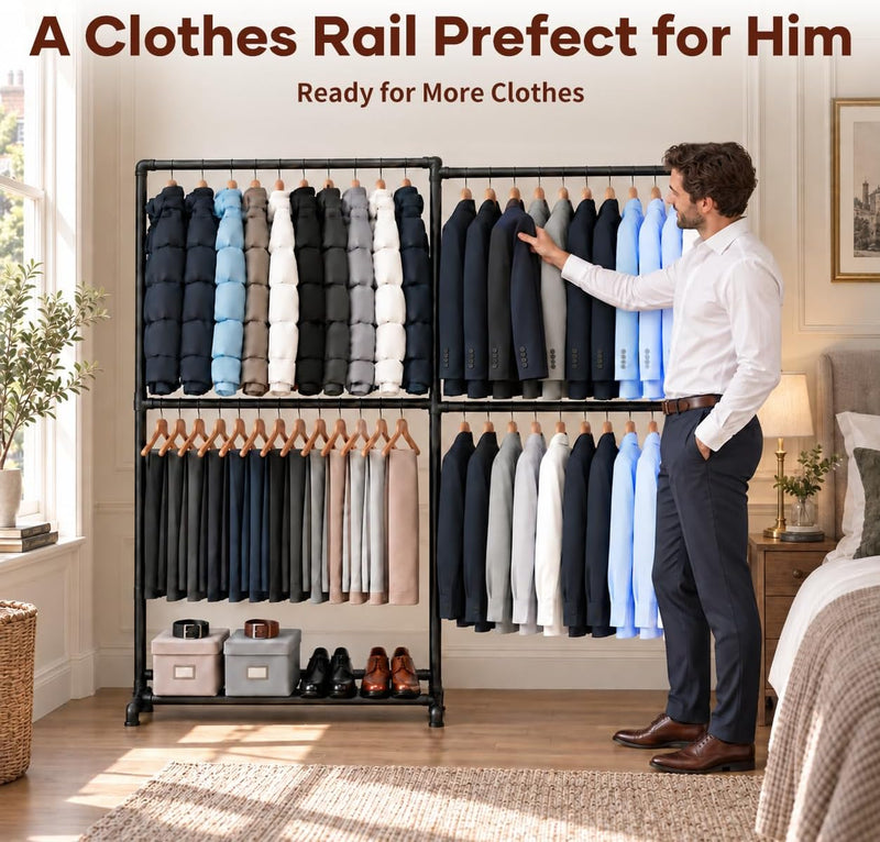 Heavy Duty Clothes Rail for Families Or Homes