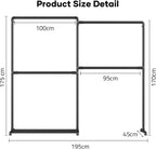 Heavy Duty Clothes Rail Freestanding Hanging with 4
