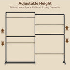 Heavy Duty Clothes Rail Freestanding Hanging with 4