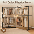 Heavy Duty Clothes Rail Freestanding Hanging with 4
