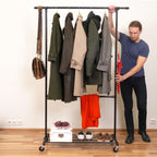 Heavy Duty Clothes Rail Mobile Wardrobe with Adjustable