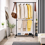 Heavy Duty Clothes Rail Mobile Wardrobe with Adjustable
