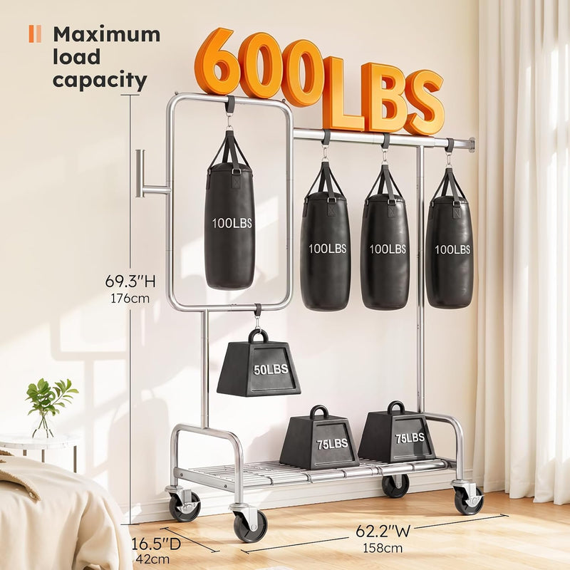 Heavy Duty Clothes Rail on Wheels