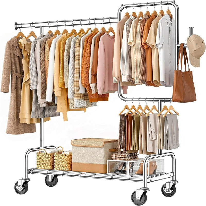Heavy Duty Clothes Rail on Wheels