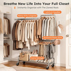 Heavy Duty Clothes Rail on Wheels