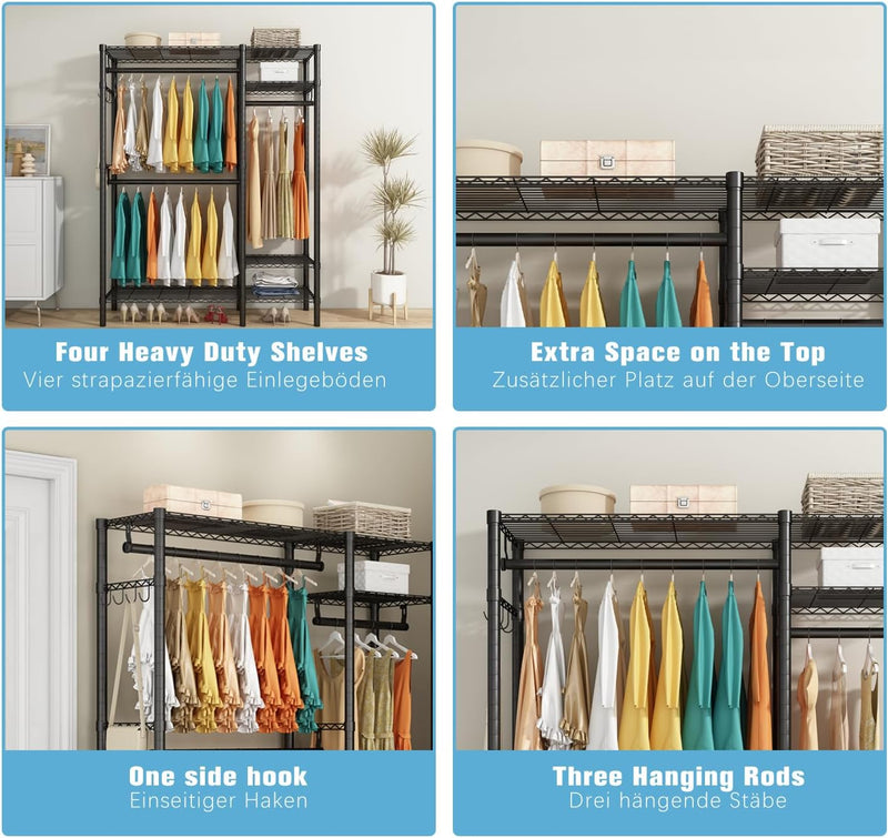 Heavy Duty Clothes Rail Rack Metal Garment