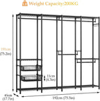 Heavy Duty Clothes Rail with 2 Slid Baskets