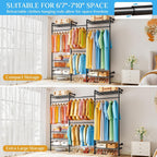 Heavy Duty Clothes Rail with 6 Shelves 2