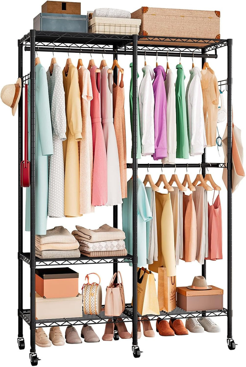 Heavy Duty Clothes Rail with Adjustable Shelves