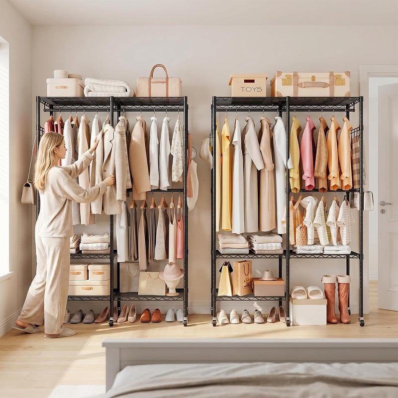 Heavy Duty Clothes Rail with Adjustable Shelves