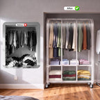 Heavy Duty Clothes Rail with Dust Cover 2-In-1metal